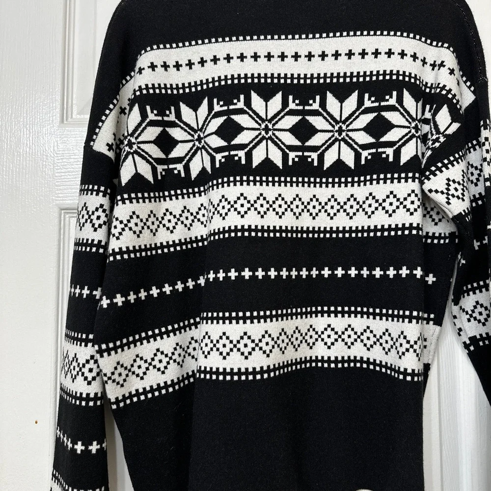 Nicole Miller Sweater Set Black Snowflake Matching Small Dog Sweater NEW large